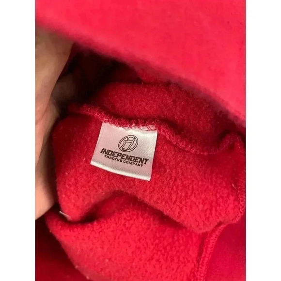 Red Hoodie Sweatshirt SMALL Independent Trading Company - Picture 4 of 10